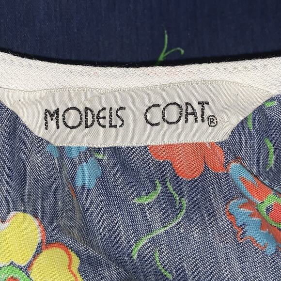 Vintage Models Housecoat Robe Snap Front Floral - Picture 5 of 6